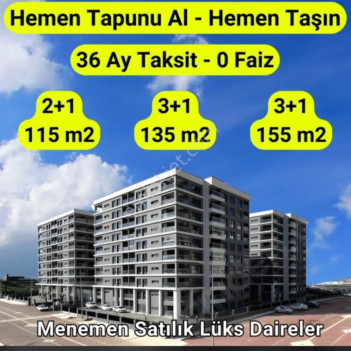 Menemen İstiklal Satılık Daire  YAŞAM BAŞLADI...%50 PEŞİN GERİSİ TAKSİTLE HAVUZLU LÜKS 3+1 155M2