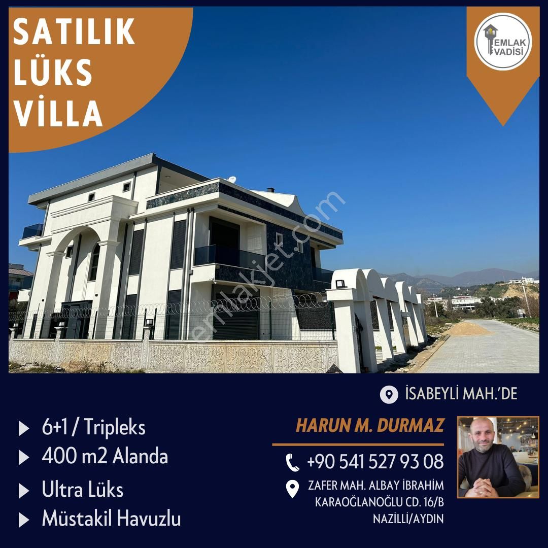 Nazilli İsabeyli Satılık Villa İSABEYLİDE 400 M2 İÇİNDE MÜSTAKİL HAVUZLU SATILIK TRİPLEKS VİLLA