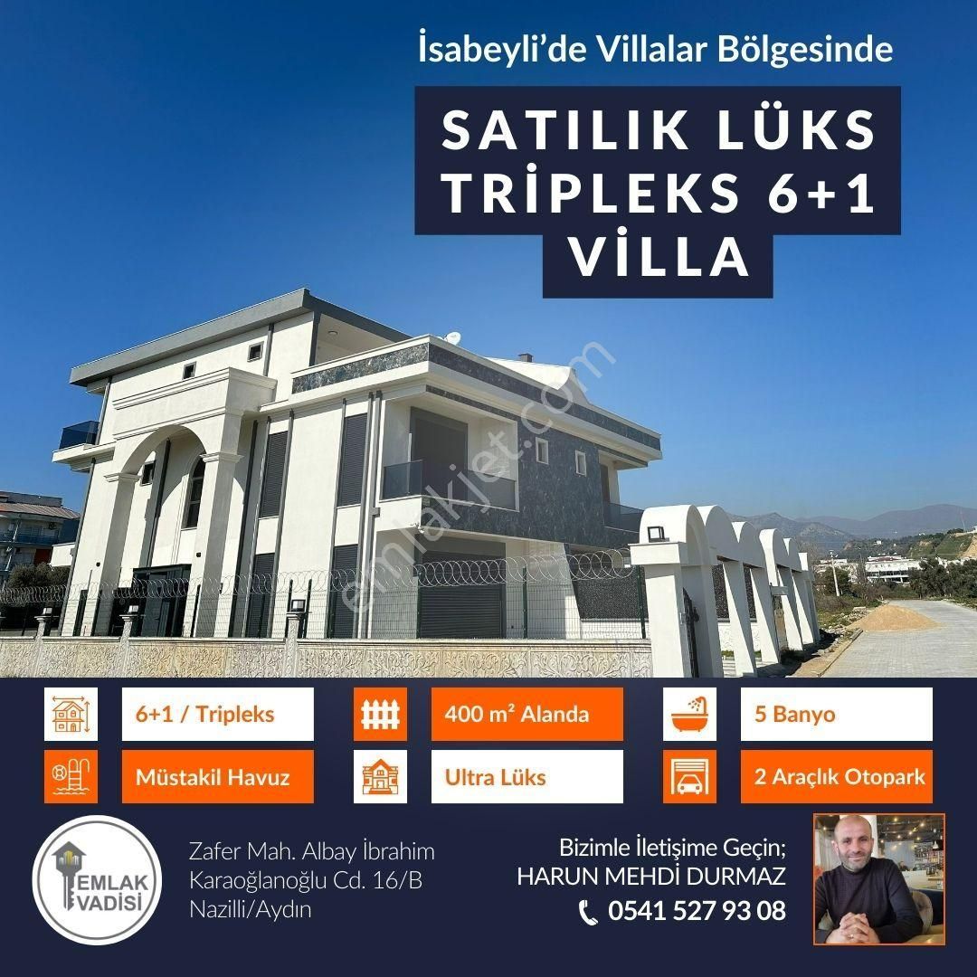 Nazilli İsabeyli Satılık Villa İSABEYLİDE 400 M2 İÇİNDE MÜSTAKİL HAVUZLU SATILIK TRİPLEKS VİLLA