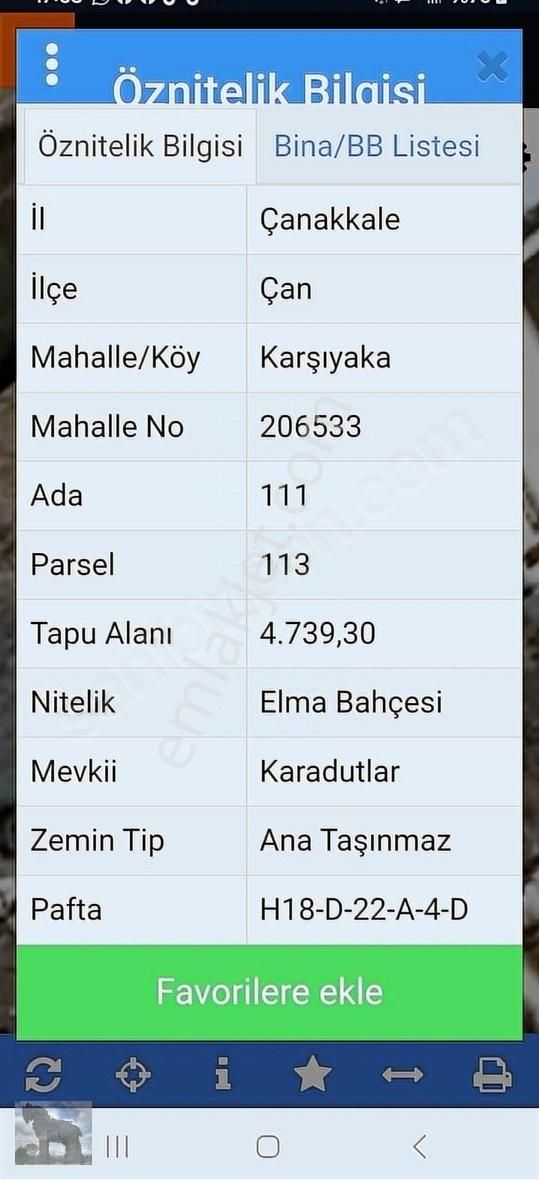 Çan Karşıyaka Satılık Ticari İmarlı ÇANAKKALE ÇAN KARŞIYAKA MAH. 4.739 M2 SATILIK TİCARİ İMARLI ARSA