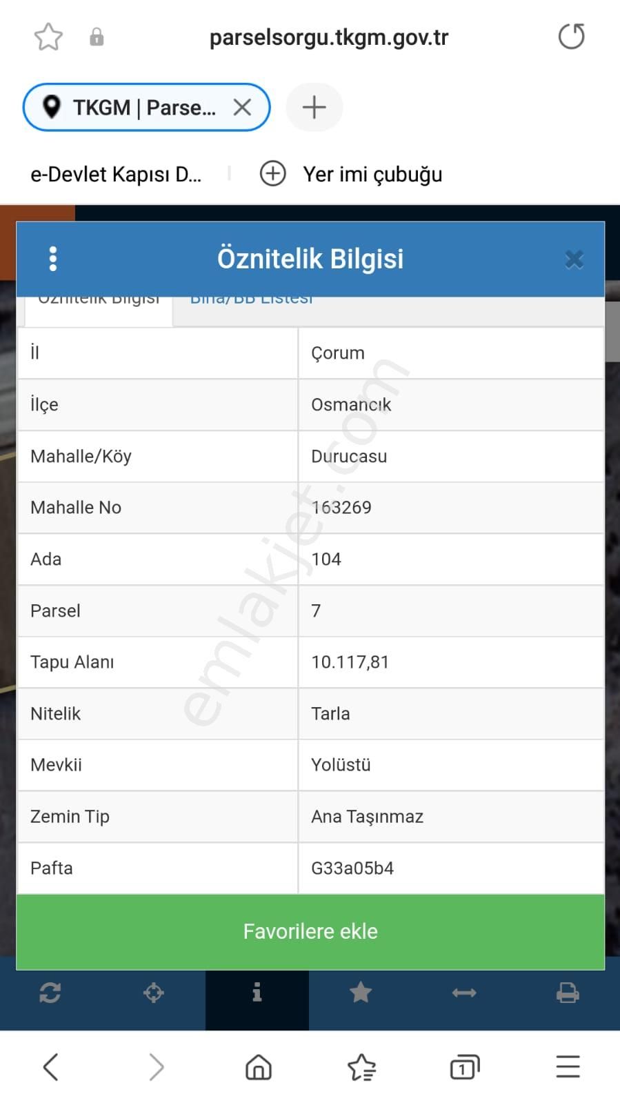 Osmancık Durucasu Köyü Satılık Tarla  ÇORUM OSMANCIK SATILIK TARLA YOL ÜSTÜ BENZİNLİK VE RESTOARANT'A UYGUN