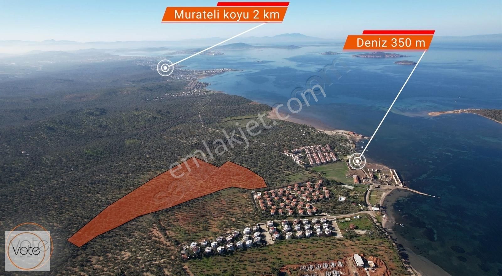 Gömeç Keremköy Satılık Villa İmarlı DENİZE 200 ADIM, DENİZ MANZARALI, 45.300M2 KUPON ARSA!