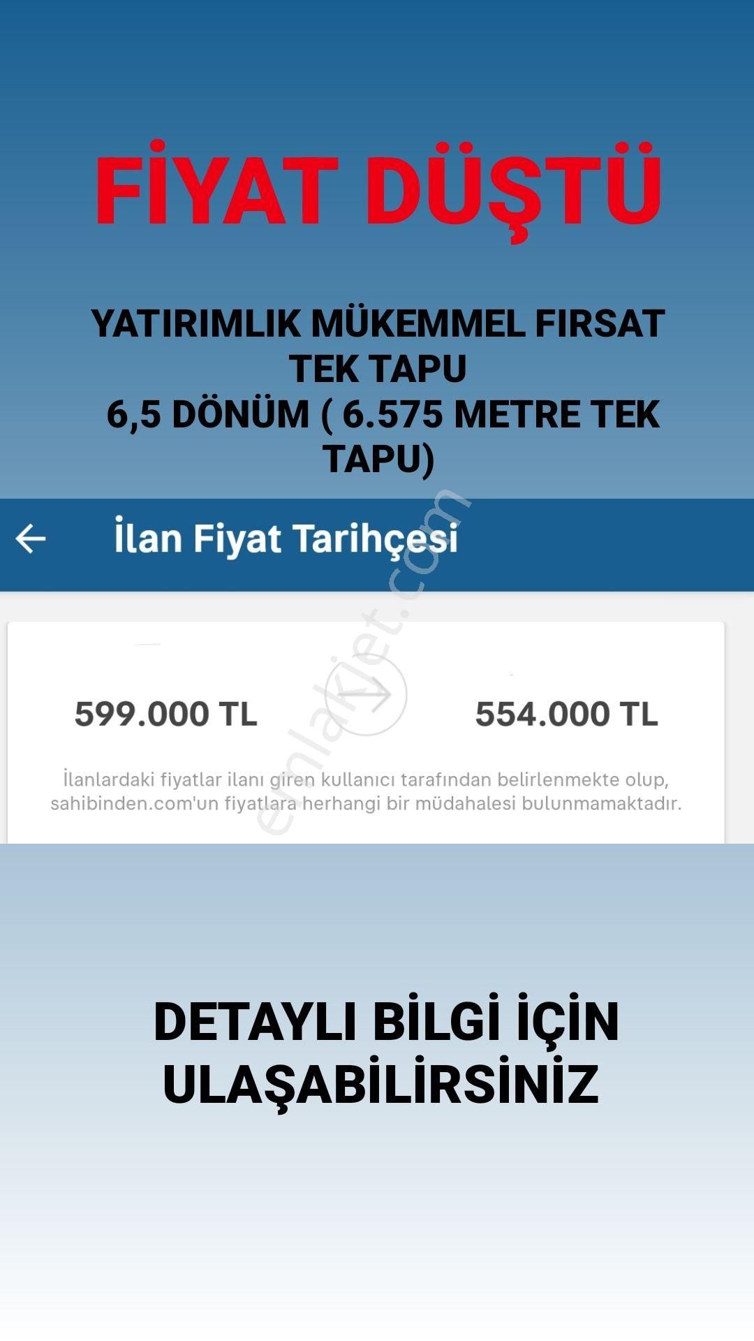 Çavdarhisar Demiroluk Köyü Satılık Tarla FIRSAT KEPEPİR, RESMİ YOLA CEPHE, TEK TAPU , 6575 METRE 