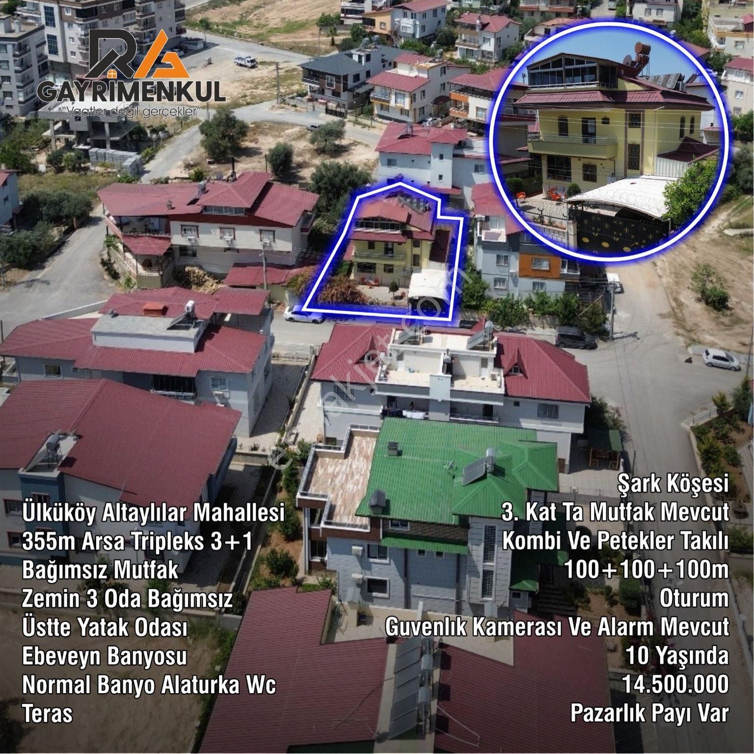 Tarsus Altaylılar Satılık Villa ALTAYLILAR MAHALLESİ SATILIK TRİPLEKS VİLLA