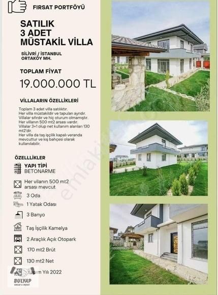 Silivri Ortaköy Satılık Villa sinirli Ortaköy çok güzel konumda satılık villa