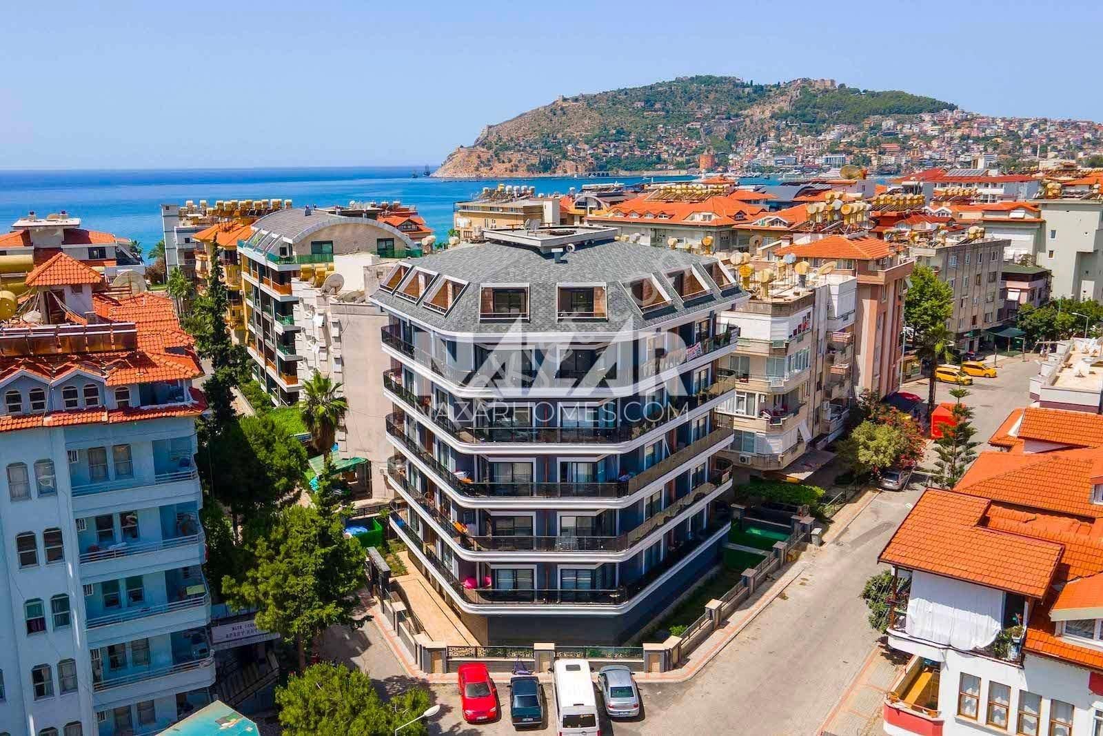 Alanya Güller Pınarı Satılık Residence Alanya Güllerpınarı'nda Satılık Eşyalı Manzaralı 1+1 Daire