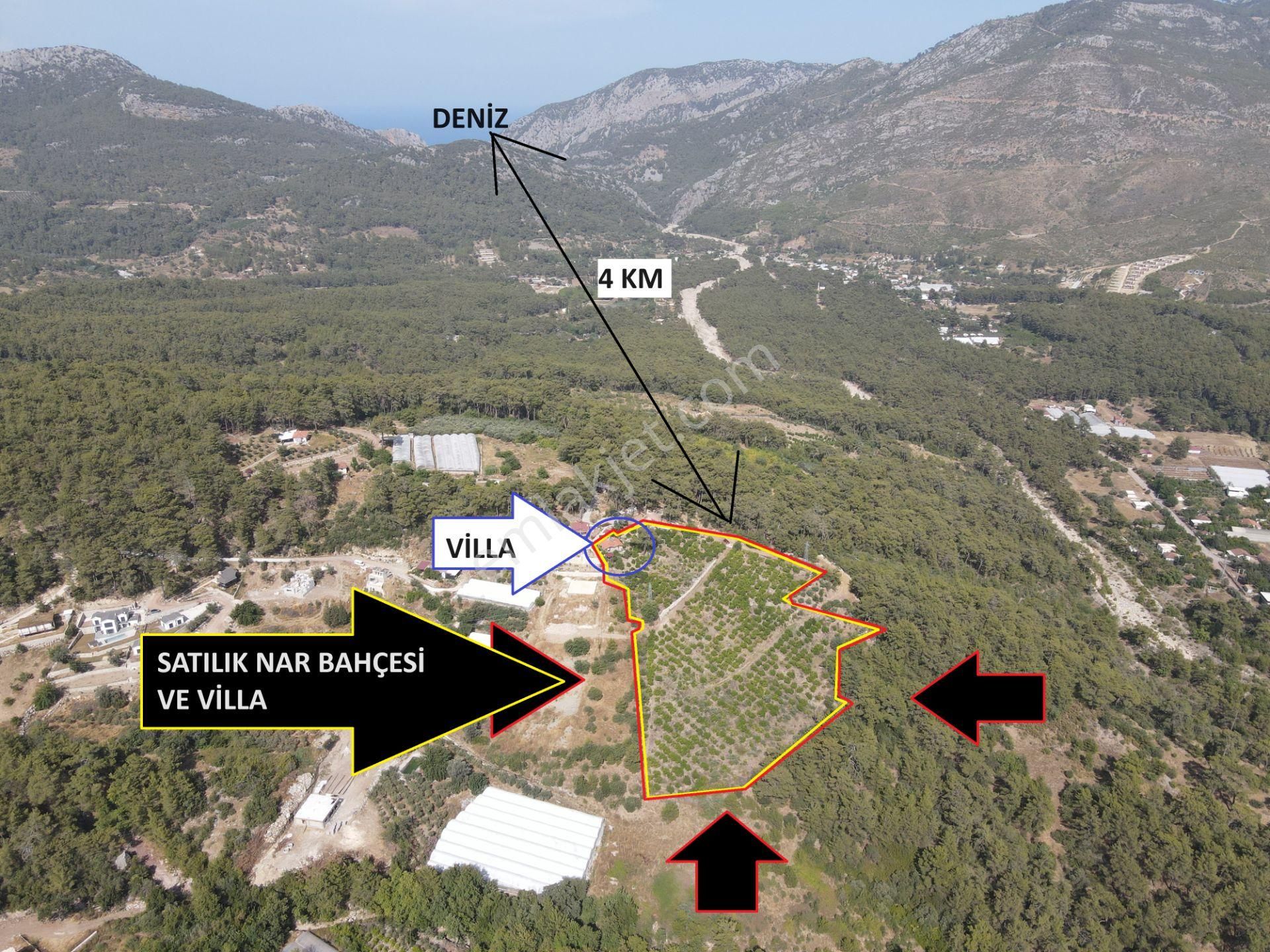 Kumluca Yazır Satılık Bağ & Bahçe  BMK DAN ANTALYA KUMLUCA YAZIR DA SATILIK NAR BAHÇESİ VE VİLLA