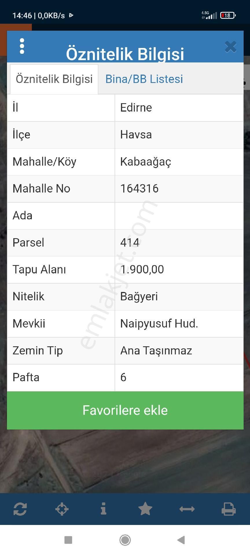 Havsa Kabaağaç Köyü Satılık Tarla edirne havsa kabaağac mahlesinde satilik müstakil tarla