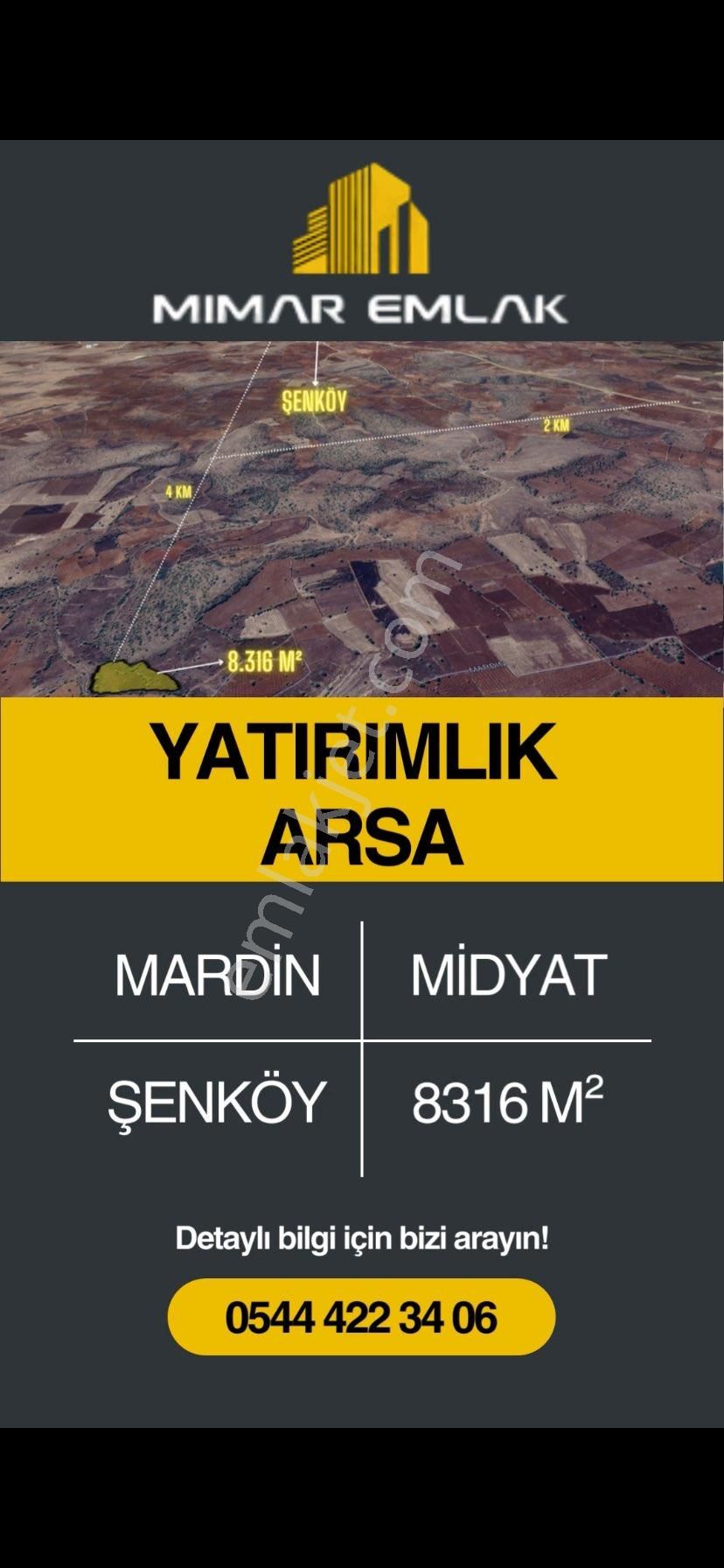 Midyat Şenköy Satılık Tarla  YATIRIMLIK 8316 M²