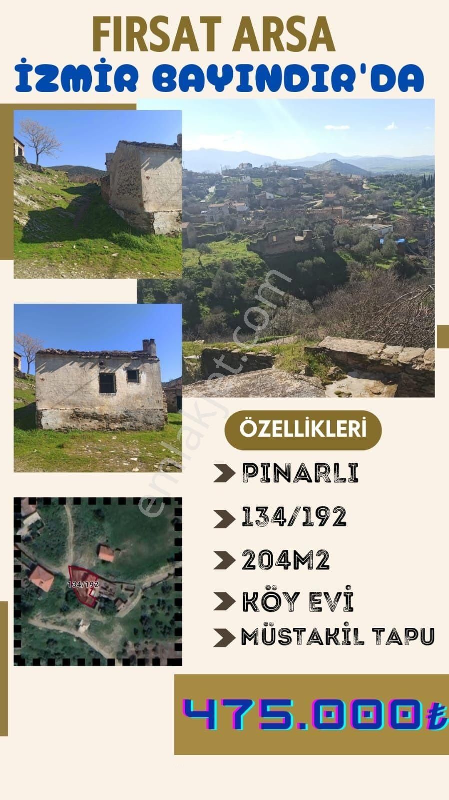 Bayındır Pınarlı Satılık Köy Evi  İzmir bayındır'dan yatırımlık zeytinlik müstakil tapulu pınarlı'da köy evi
