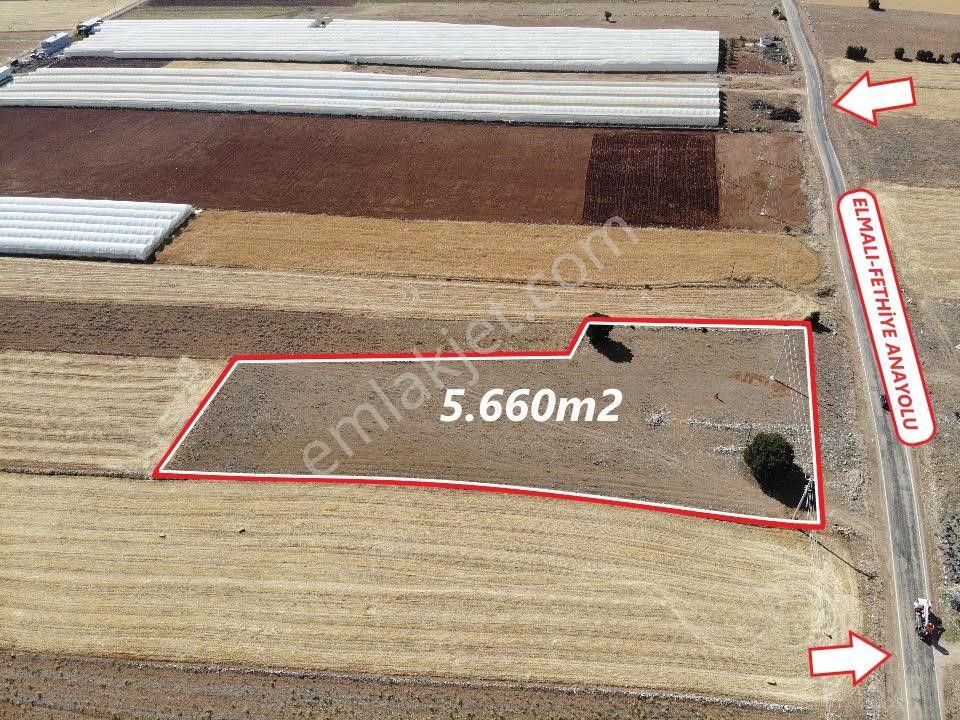 Antalya Elmalı Kışla Mah'de Fethiye Anayoluna Cephe Ticaret Yapımına Uygun 5.660m2 Satılık Tarla - Görsel 2