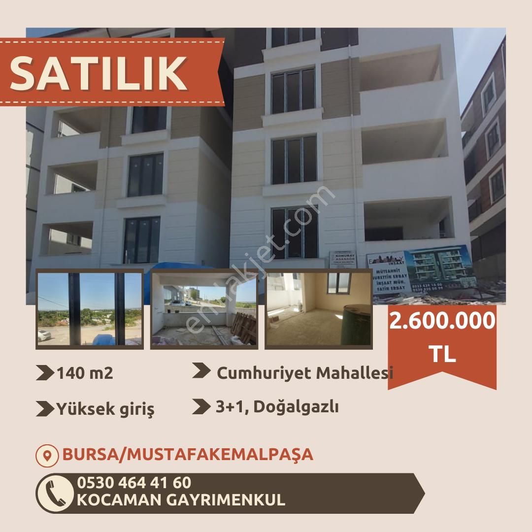 Mustafakemalpaşa Cumhuriyet Satılık Daire CUMHURİYET MAHALLESİNDE 3+1 DAİRE