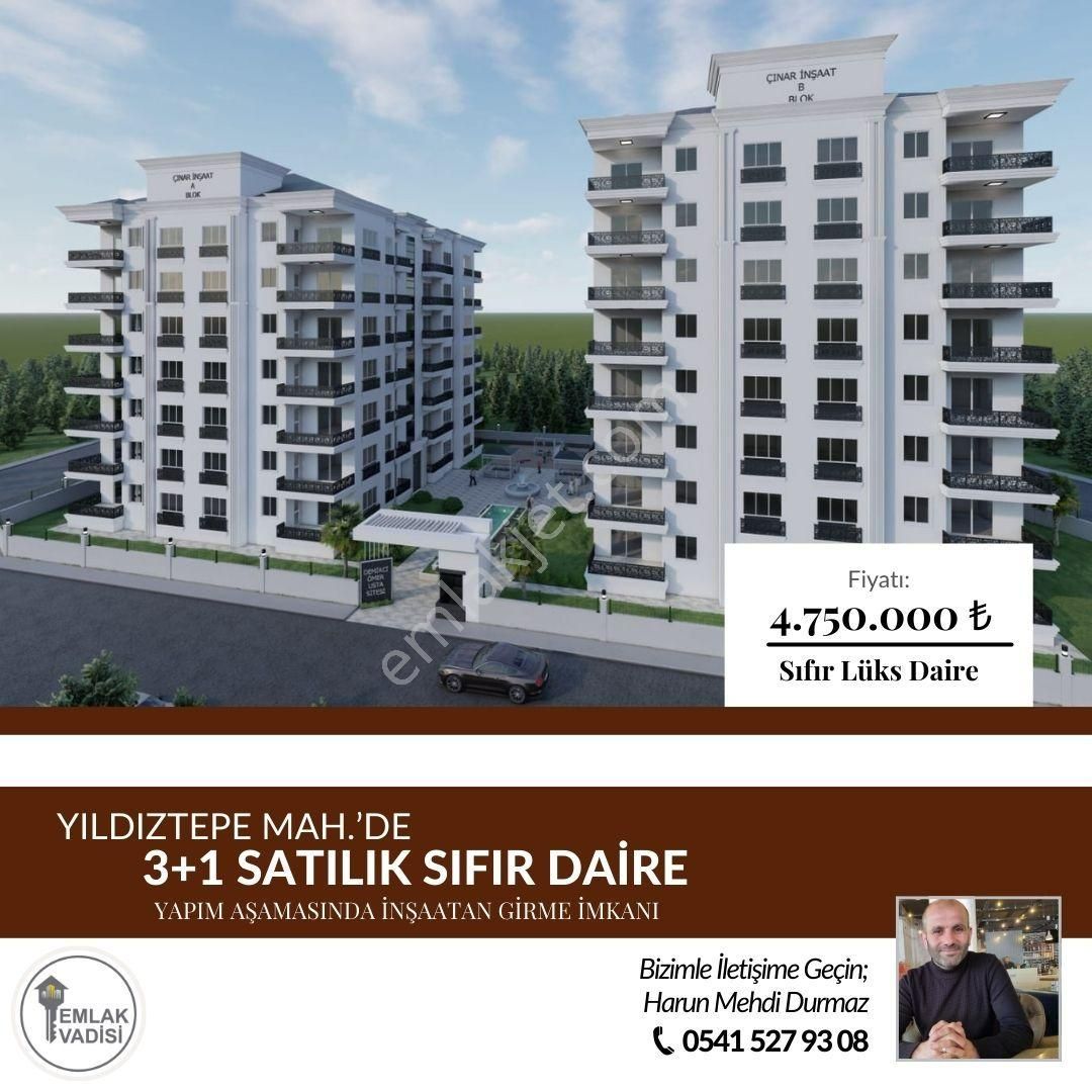 Nazilli Yıldıztepe Satılık Daire YILDIZTEPE MAH.'DE SİTE İÇİNDE ARA KAT 3+1 SATILIK LÜKS SIFIR DAİRE