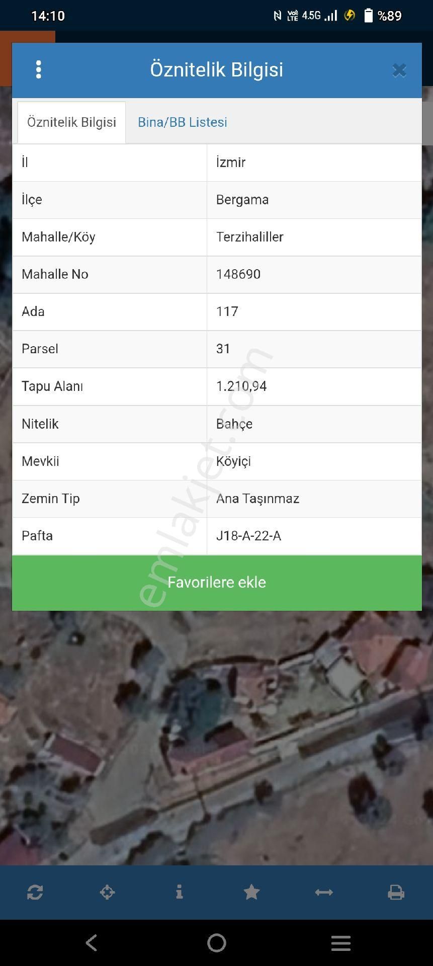 Bergama Kozak Terzihaliller Mah Köy İçi İmarlı Arsa Satılık