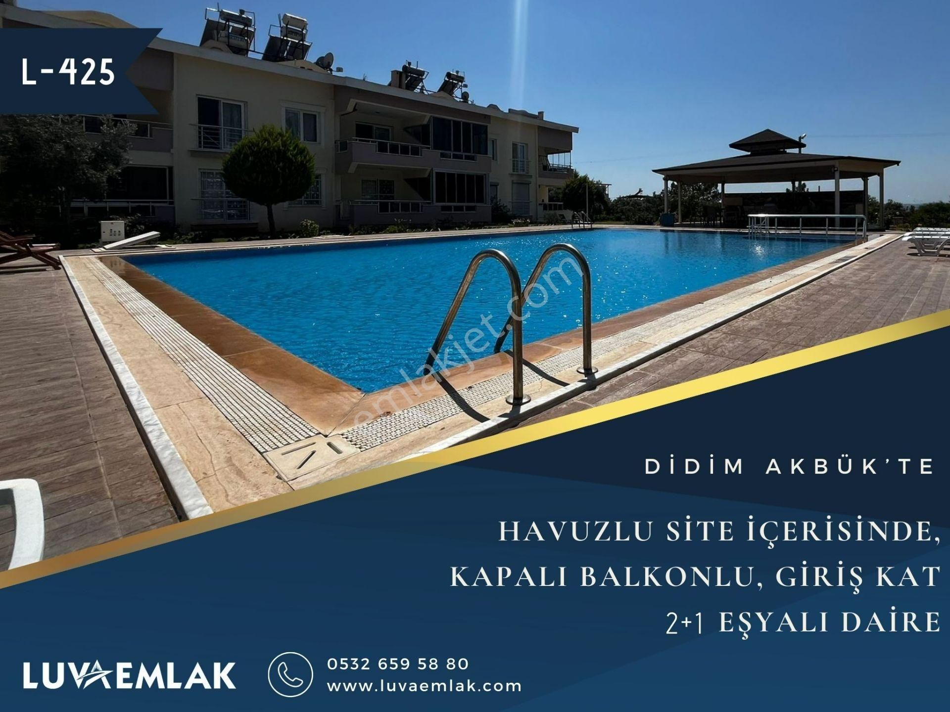 Didim Akbük Satılık Daire Didim Akbük Te Havuzlu Sitede Doğa Ve Deniz Manzaralı 2+1 Eşyalı Daire