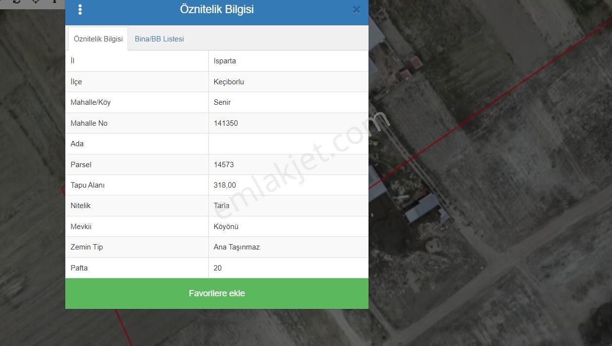 Keçiborlu Senir Bld. (Orta) Satılık Tarla  ISPARTA KEÇİBORLU SENİR KÖYÜNDE EV YAPIMINA UYGUN SATILIK TARLA