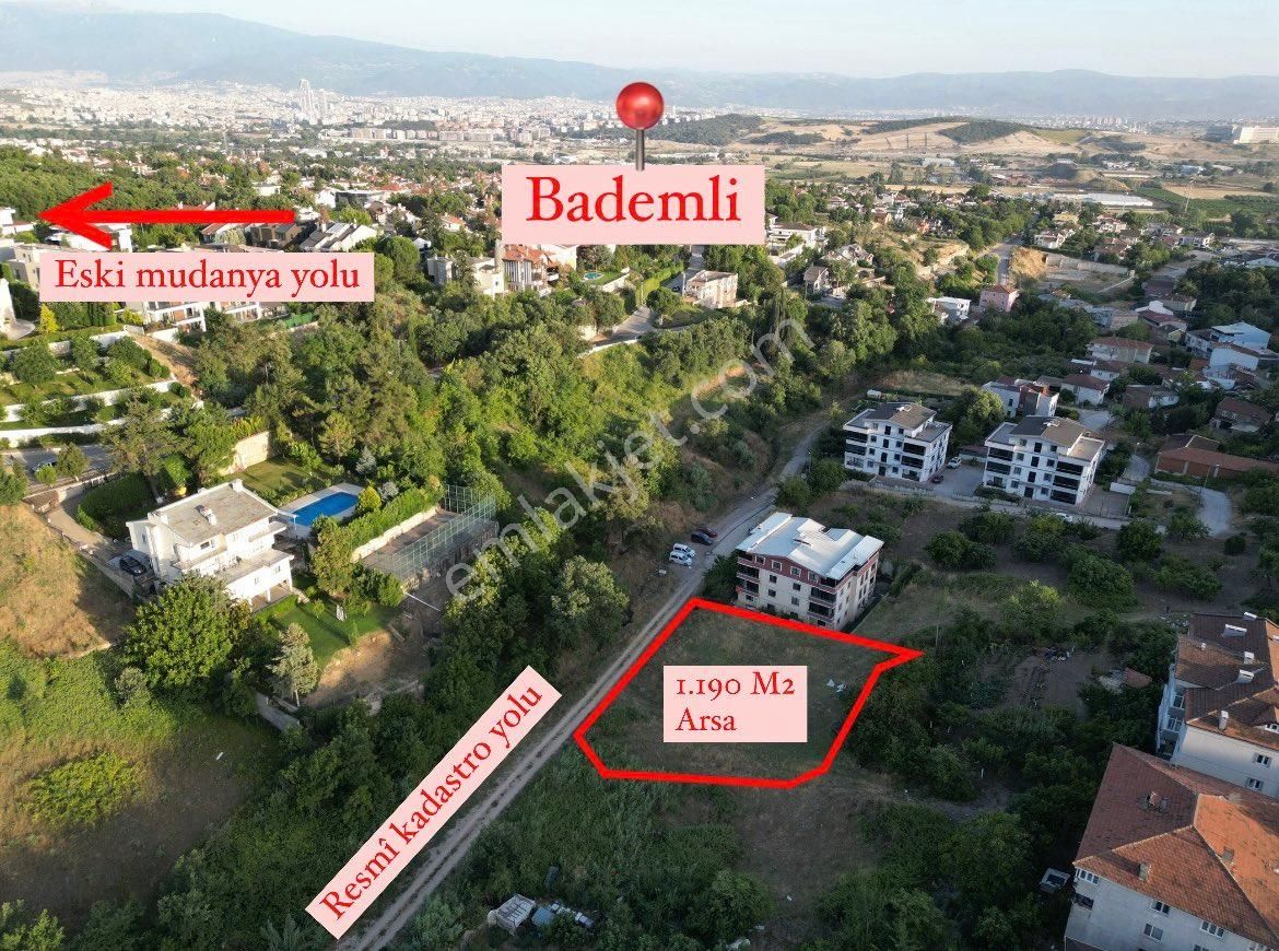 Mudanya Bademli Satılık Konut İmarlı BADEMLİ’ DE 1190 M2 KÖY İÇİ TEK TAPU SATILIK ARSA