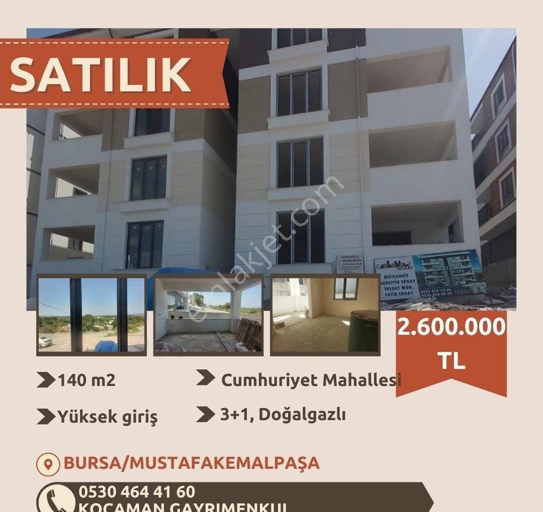 Mustafakemalpaşa Cumhuriyet Satılık Daire CUMHURİYET MAHALLESİNDE 3+1 DAİRE