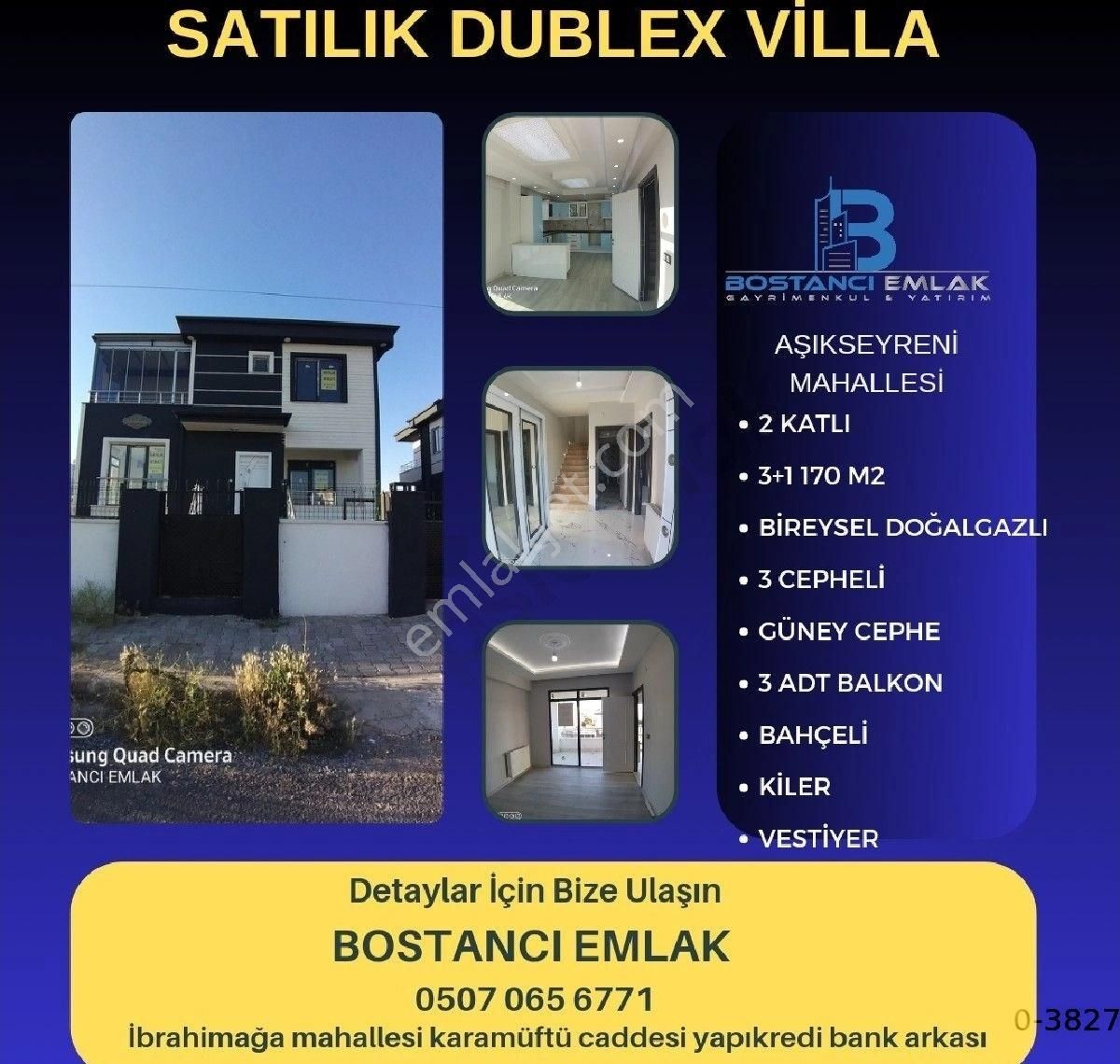 Develi Aşık Seyrani Satılık Villa BOSTANCI EMLAKTAN SATILIK VİLLA