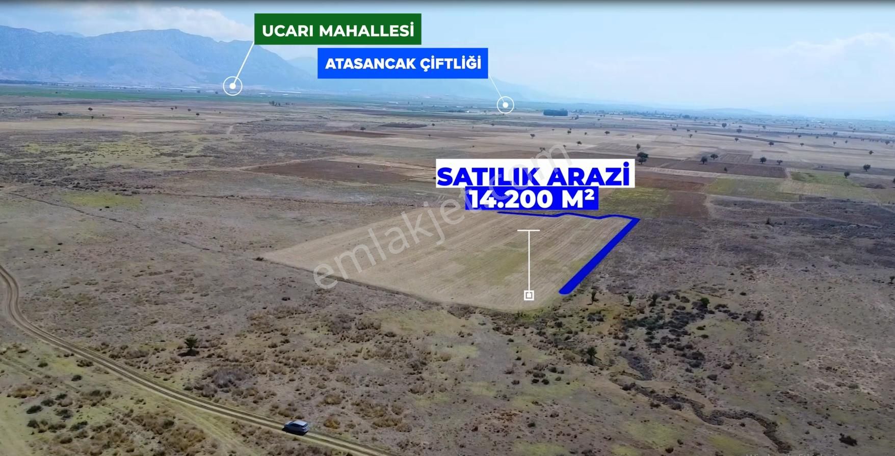 Acıpayam Kırca Satılık Tarla  SUV ARAÇ TAKASLI ACIPAYAM KIRCA'DA 2 TARAFI MERA 14.200 M2 ARAZİ