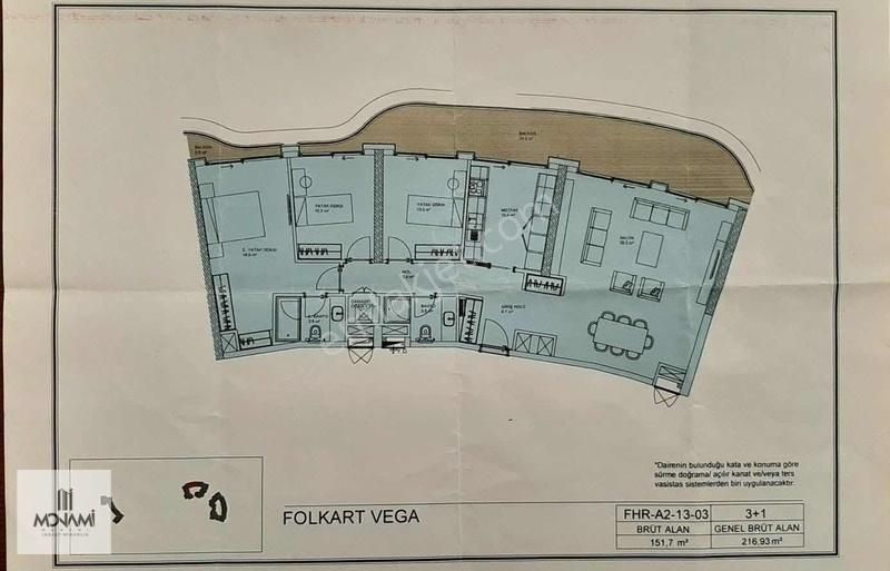 Konak Halkapınar Satılık Daire MONAMİ'DEN SATILIK FOLKART VEGAda DENİZ MANZARALI ÖZEL 3+1 DAİRE