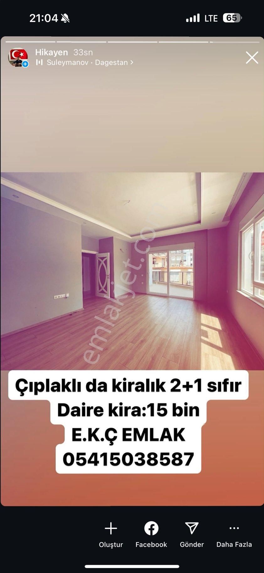 Alanya Çıplaklı Kiralık Daire Çıplaklı Da Kiralık 2+1 Daire 3. Kat