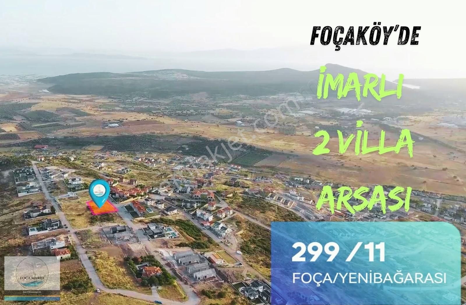 Foça Yenibağarası Satılık Konut İmarlı Foça'da Deniz Manzaralı 2 Villalık (1.346 M2) Villa İmarlı Arsa