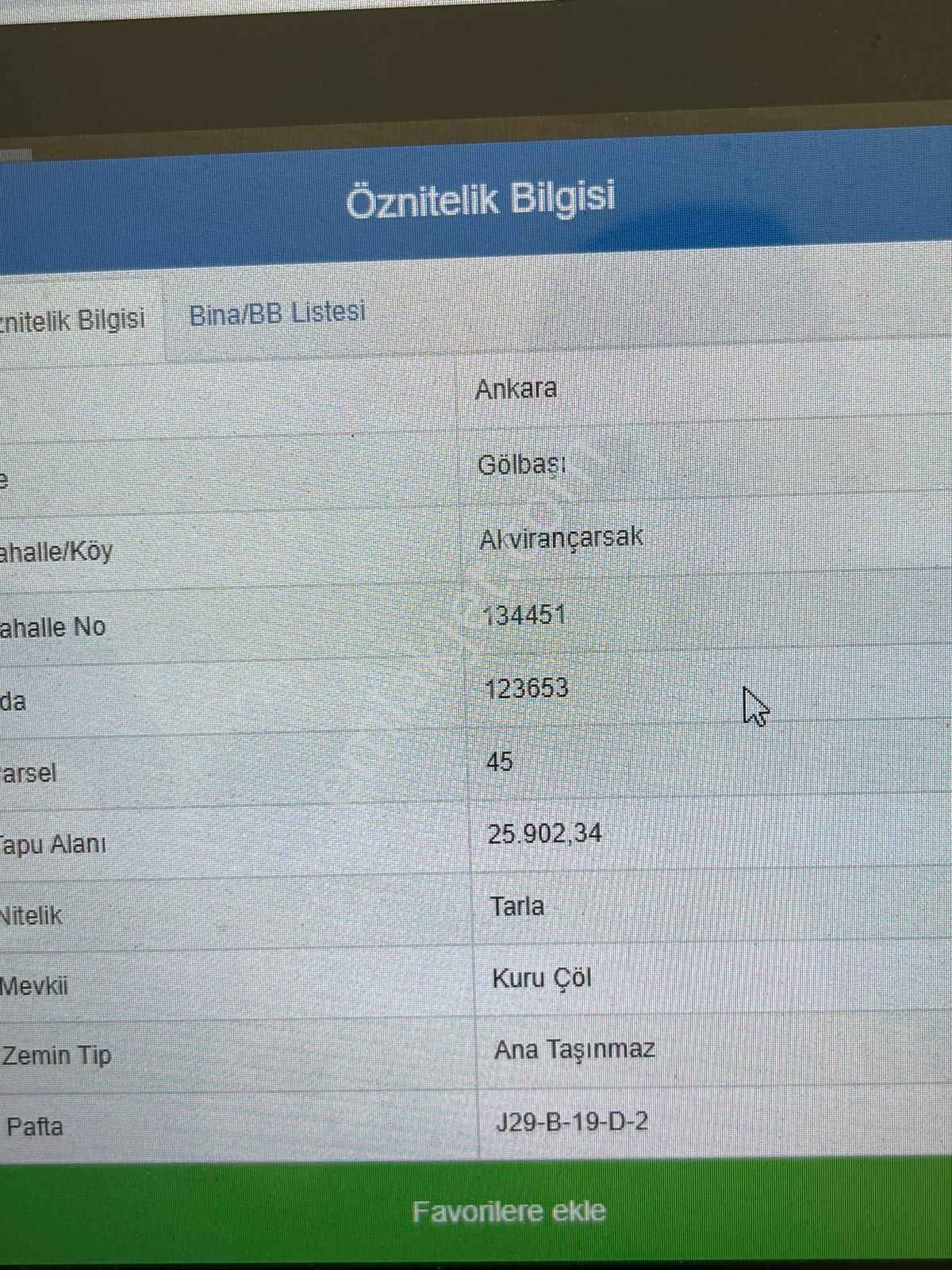 Gölbaşı Akörençarşak Satılık Tarla  AKÇÖRENÇARSAK TA 26 DÖNÜM TEK TAPU