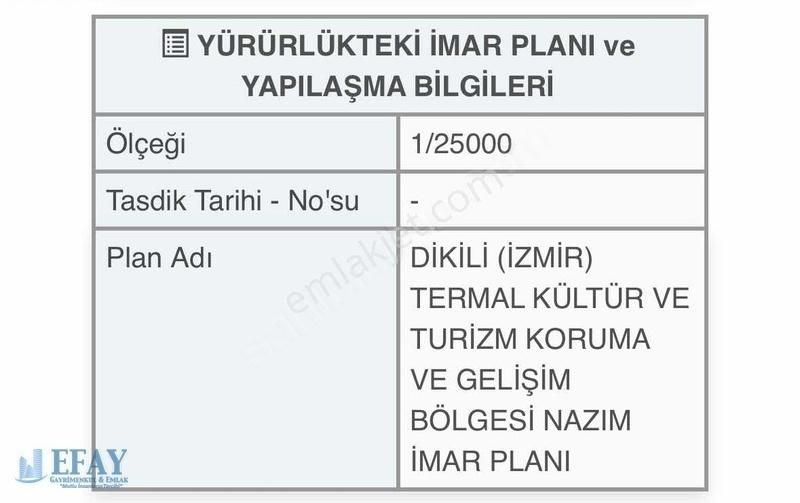 Dikili Bademli Satılık Zeytinlik BADEMLİDE MÜKEMMEL KONUMDA İMAR SINIRINDA ZEYTİNLİ TARLA