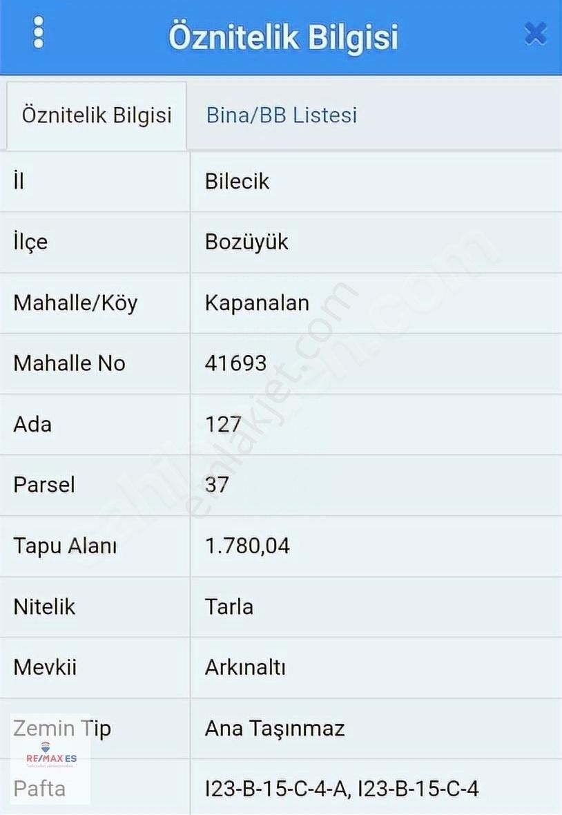 Bozüyük Yenidoğan Satılık Tarla DİJİTAL EMLAKÇIM Bilecik Bozüyük kapanalan köyünde satılık tarla