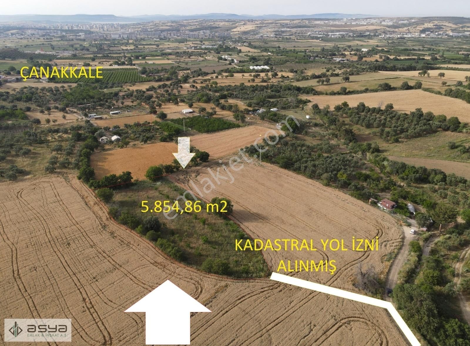 Çanakkale Merkez Sarıcaeli Köyü Satılık Tarla ÇANAKKALE MERKEZ SARICAELİ KÖYÜ 3.854 m2 SATILIK TARLA 6.100.000 TL