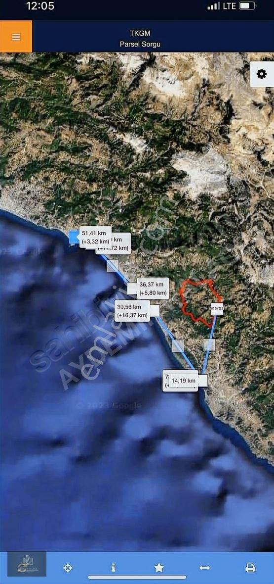 Alanya Çamlıca Satılık Tarla ALANYA CAMLICA MH DERE KENARI 12 AY SU SIKINTISI OLMAYAN TARLA