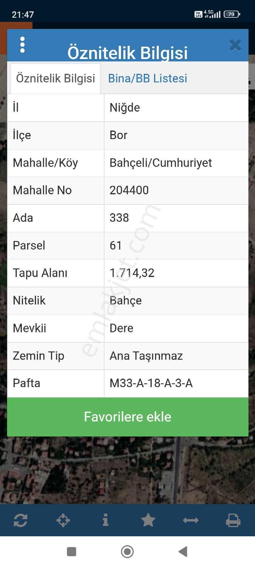 Bor Bahçeli Bld. (Cumhuriyet) Satılık Villa İmarlı NİĞDE BOR BAHÇELİ CUMHURİYET MAH. VİLLALIK KELEPİR ARSA