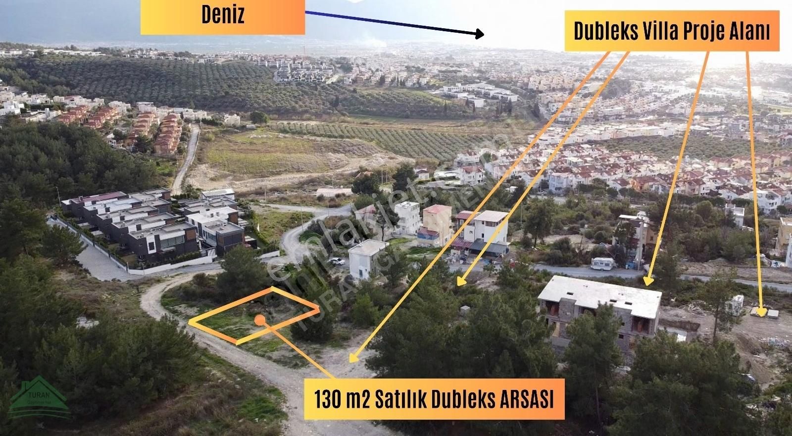 Kuşadası Soğucak Satılık Villa İmarlı deniz manzaralı bahçeli dubleks projeli satılık arsa