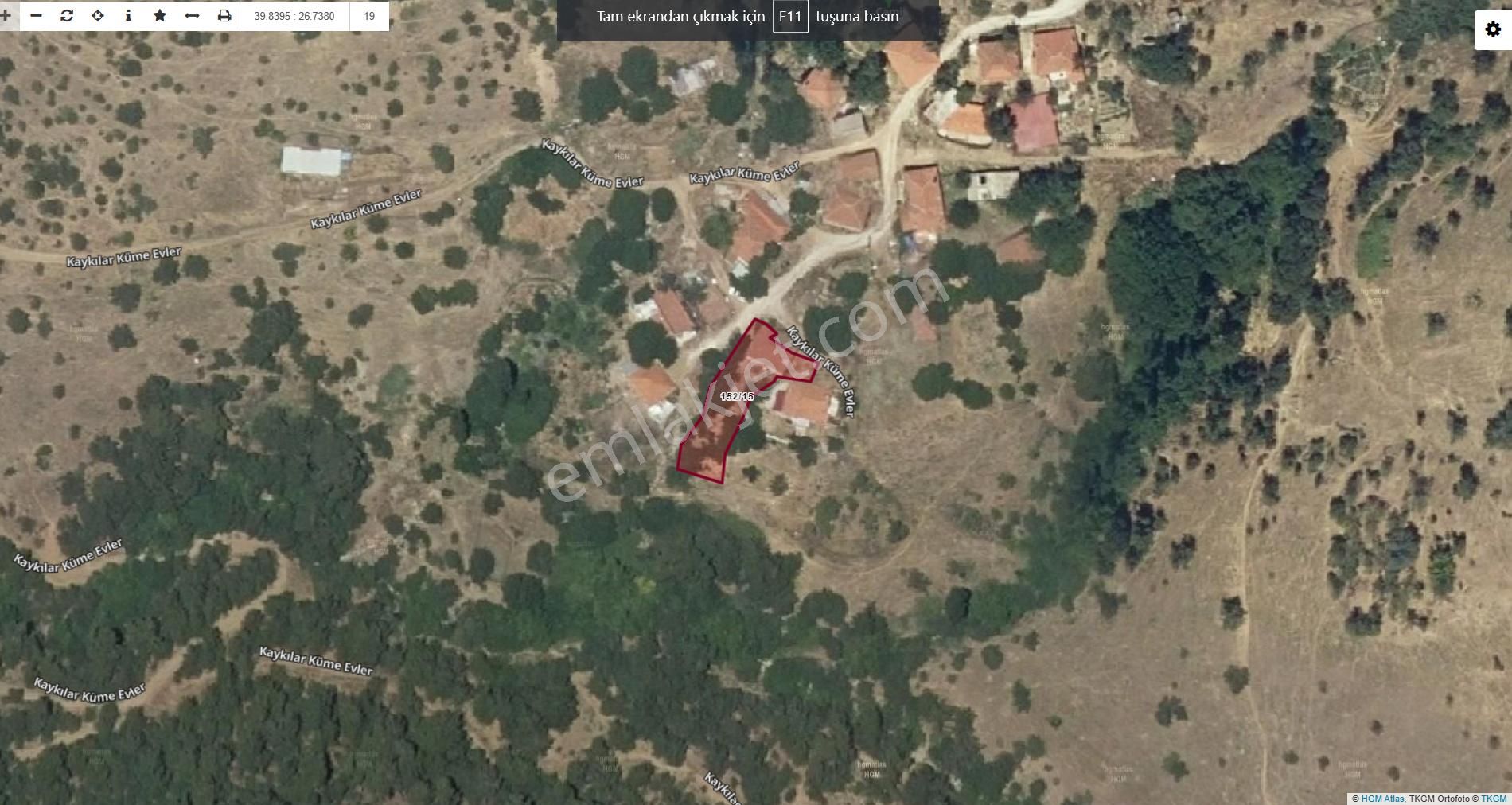 Çanakkale Bayramiç Kaykılar Köyü 414 M2 Arsa Kargir Ev - Görsel 20