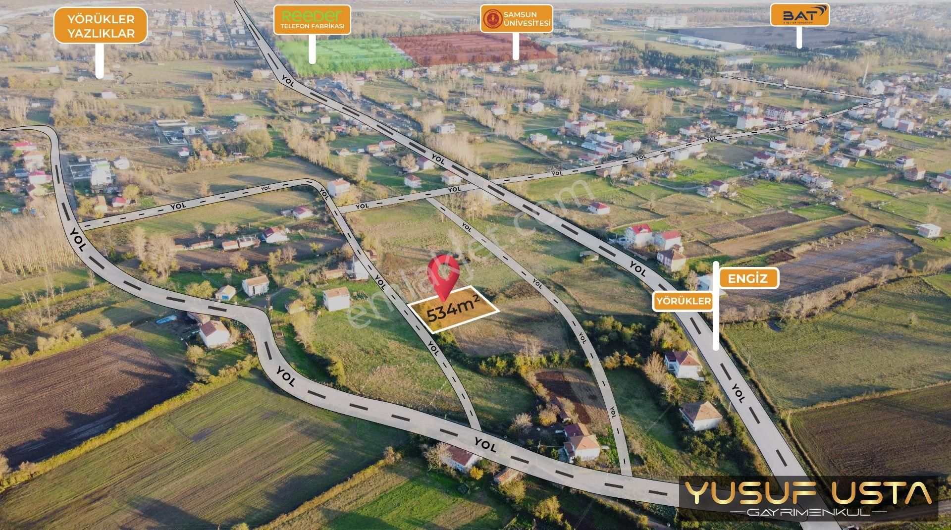 19 Mayıs Yörükler Satılık Villa İmarlı Yusuf Usta Gayrimenkul'den Yörüklerde Sahile Ve Üniversiteye Yakın 534m² Arsa