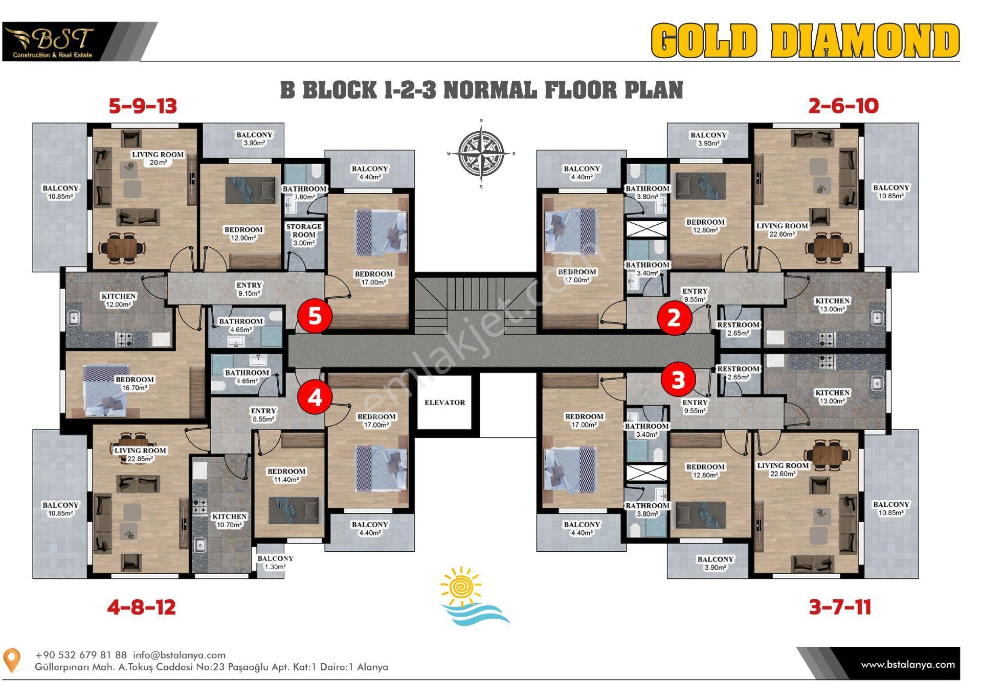 Alanya Oba Satılık Residence  OBA SATILIK 2+1 BOŞ RESİDENCE ALANYA GOLD DIAMOND