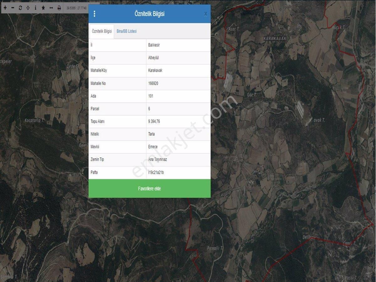 Altıeylül Karakavak Satılık Tarla REMAX İNCİ'DEN ALTIEYLÜL KARAKAVAK'DA 9.394 M2 SATILIK TARLA
