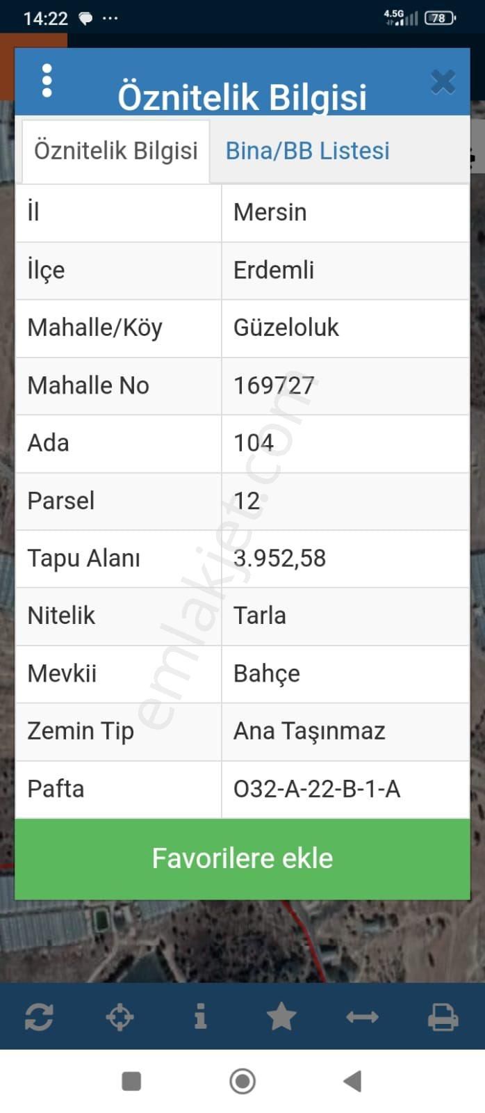 Erdemli Güzeloluk Satılık Tarla ERDEMLİ GÜZELOLUK MAHALLESİ KÖY MERKEZİN 3.9 DÖNÜM TARLA