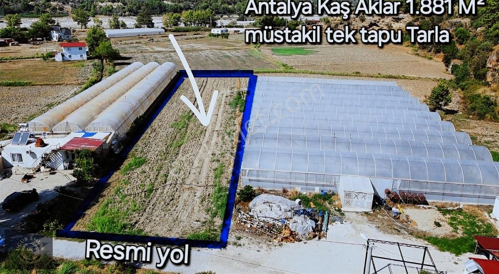 Kaş Aklar Satılık Tarla ANTALYA KAŞ SAHİLAKLAR 1.881 M² TEK TAPU TARLA