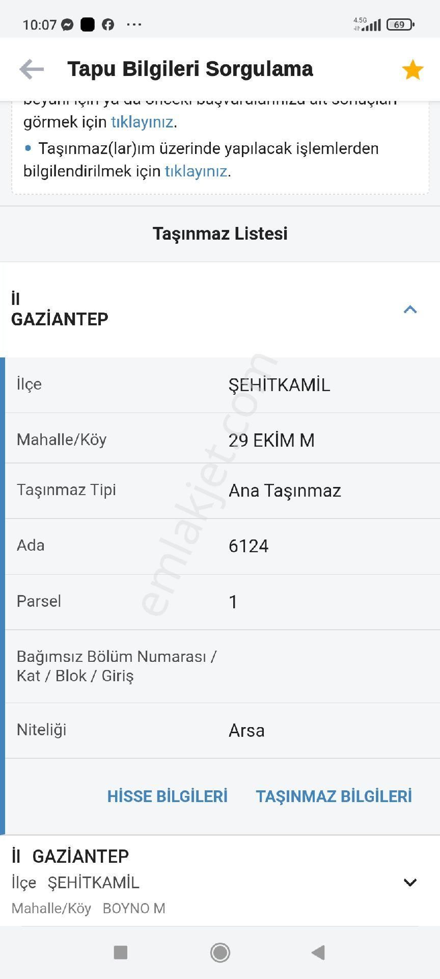 Şehitkamil 29 Ekim Satılık Konut İmarlı 29 Ekim Satlik Kucuk Hisse