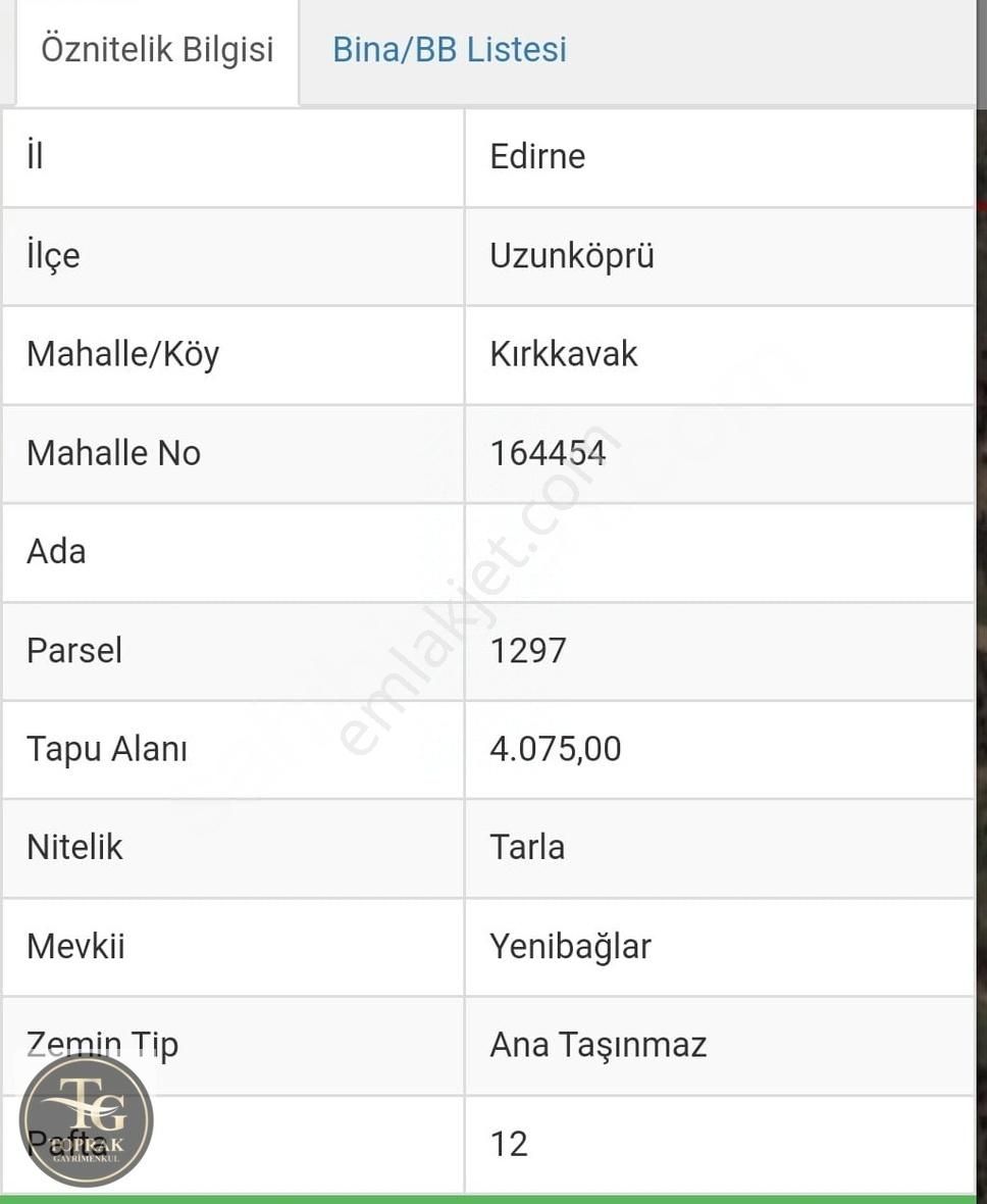 Uzunköprü Kırkkavak Köyü Satılık Tarla Edirne Uzunköprü Kırkkavak Köyünde 4.075 M2 Fırsat Arazi