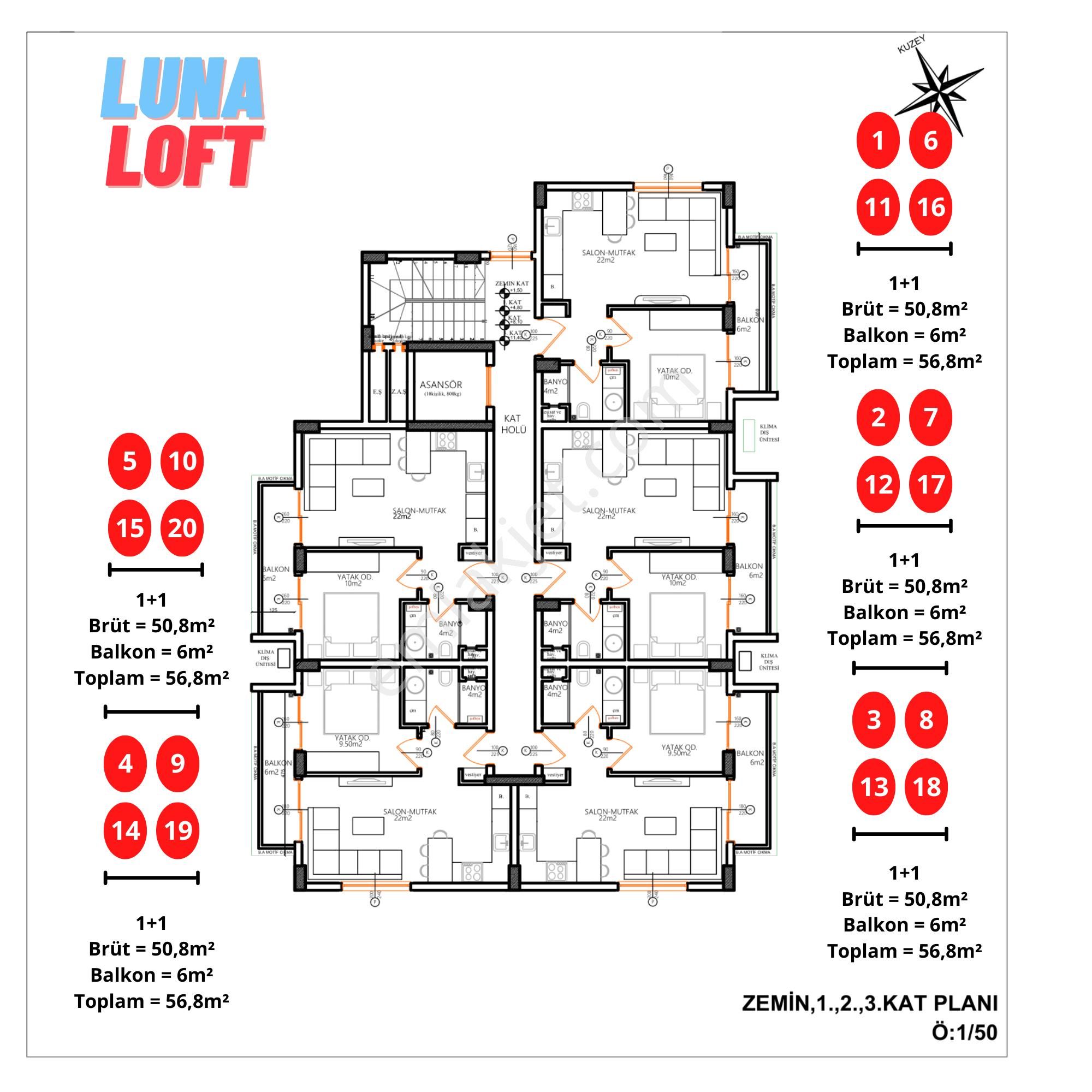 Alanya Oba Satılık Residence  OBA SATILIK 1+1 BOŞ RESİDENCE ALANYA YUKARI OBA LUNA LOFT