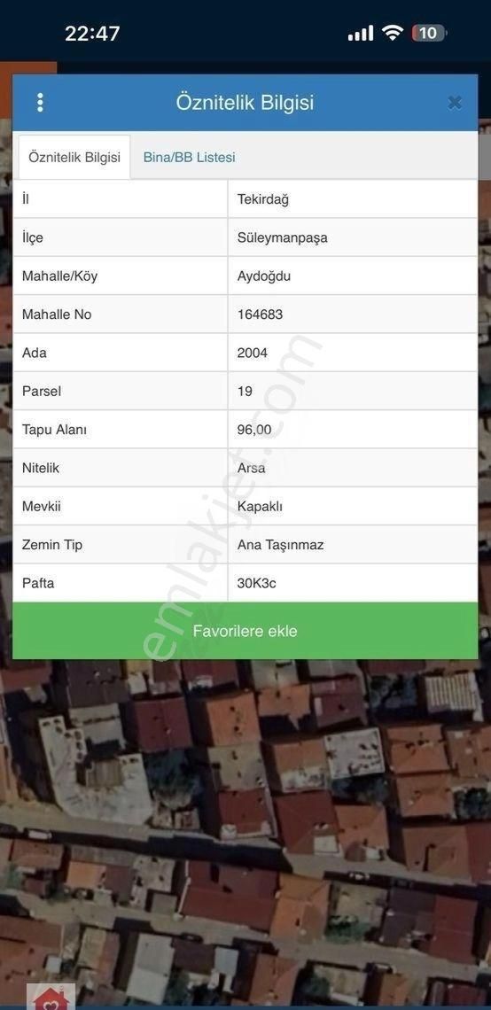 Süleymanpaşa Aydoğdu Satılık Konut İmarlı TEKİRDAĞ CINARLI  MAHALLESİNDE 4 KAT İMARLI ARSA