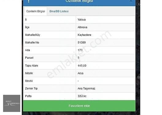 Altınova Kaytazdere Bld. (Merkez) Satılık Tarla YALOVA ALTINOVA KAYTAZDEREDE GÖRÜLMEYE DEĞER 449 METRE ARSA