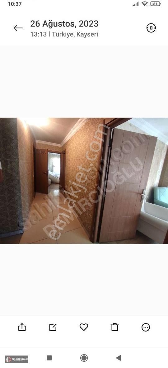 Melikgazi Tacettin Veli Kiralık Daire ÇARŞI MERKEZİ KALENİN KARŞISINDA EŞYALI KİRALIK DAİRE