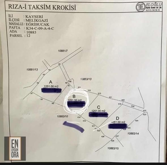 Melikgazi Eğribucak Satılık Bağ & Bahçe EĞRİBUCAK'TA 5273 M2 BAĞ RIZAİ TAKSIMLE BÖLÜNMÜŞ 1098 m2 BAĞ