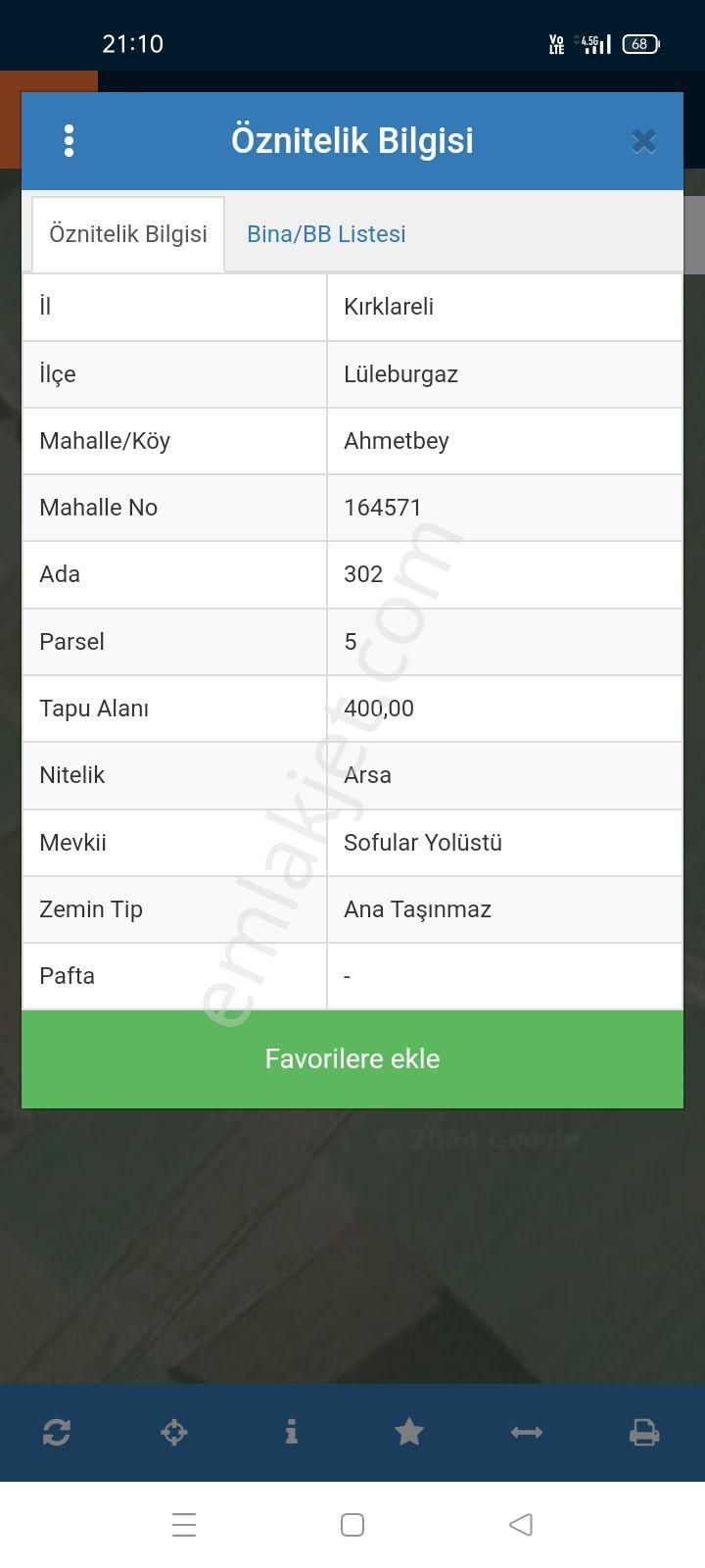 Lüleburgaz Ahmetbey Bld. (Gündoğu) Satılık Konut İmarlı SATILIK İMARLI ARSA 400M2 LÜLEBURGAZ AHBETBEY BLD