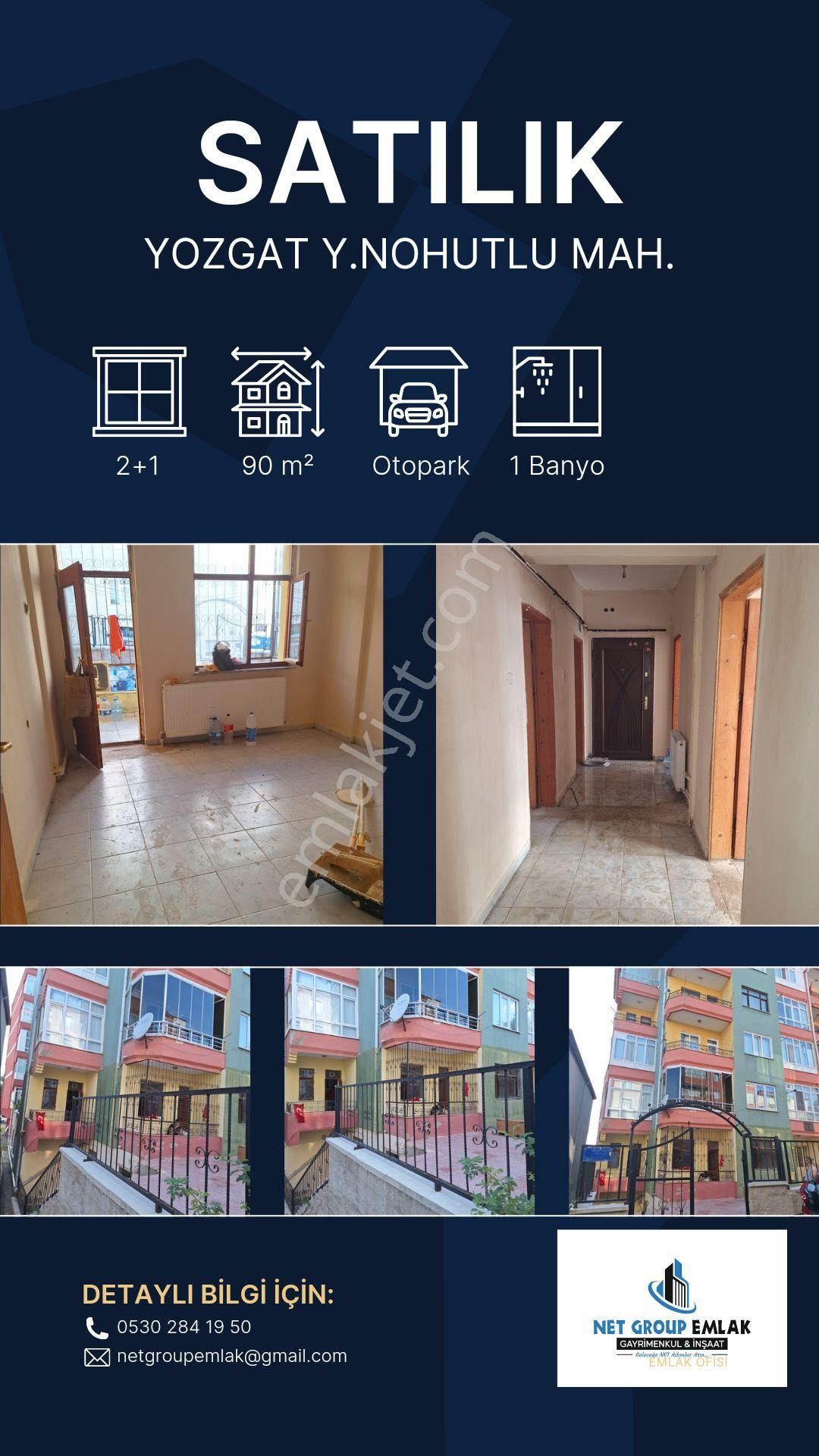 Yozgat Merkez Yukarınohutlu Satılık Daire NET GROUP YOZGAT YUKARI NOHUTLU MAHALLESİ SATILIK 2+1 DAİRE