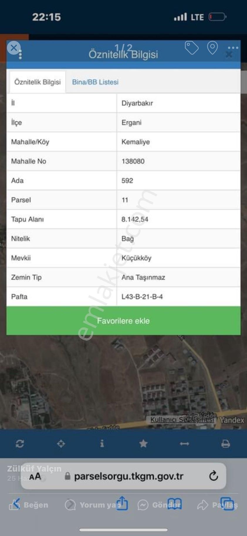 Ergani Kemaliye Satılık Ticari İmarlı Ergani Gulbaran yolunda villaların hemen arkasında satılık imarlı 500 metre² arsa